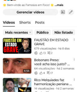 Canal Famosos em Foco 32.900k de inscritos