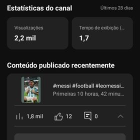 Canal de futebol 1,75 mil inscritos