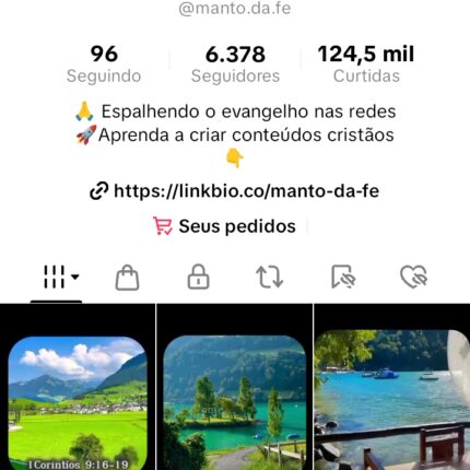 Tiktok Canal manto da fé Seguidores: 6.378