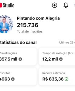 Canal do YouTube: pintando com alegria 215 mil inscritos
