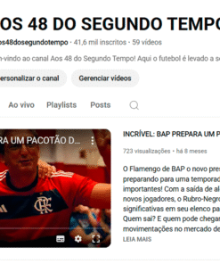 Canal  Monetizado de Notícias de Futebol com 41 mil inscritos
