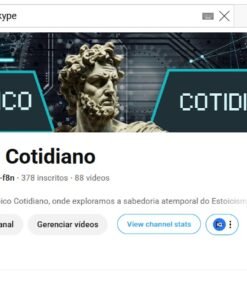 CANAL DE ESTOICISMO COM 378 INSCRITOS E 1400 HORAS ASSISTIDAS