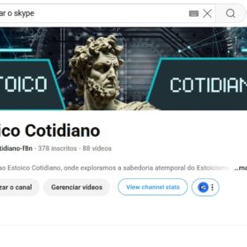 CANAL DE ESTOICISMO COM 378 INSCRITOS E 1400 HORAS ASSISTIDAS