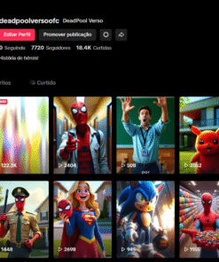 TIK TOK DEADPOOL VERSO 7.7K DE SEGUIDORES PERTO DE MONETIZAR