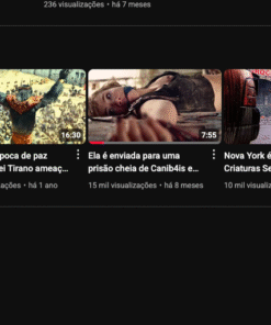 Canal do youtube 1,21 mil inscritos