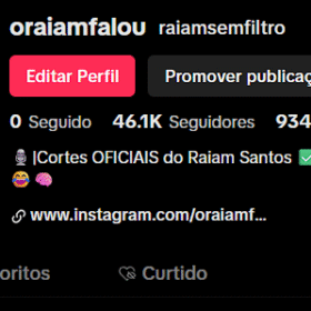 CONTA VIRAL TIKTOK 46,1 mil Seguidores