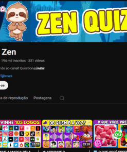 Canal Monetizado Zen Quiz com 194 Mil Inscritos e excelente histórico de crescimento