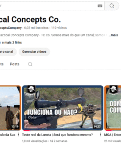 Canal do YouTube Monetizado com 6 mil inscritos + Instagram (1.200 seguidores) + TC Store (loja própria) Nicho Tático / Tiro de precisão