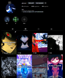 Conta Instagram 2k + Youtube + Tiktok para criação de conteúdos Nerdisticos Jogos/Animes/Edits