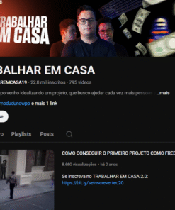 Canal Youtube Monetizado Trabalhar em casa 22k Inscritos - Renda Extra