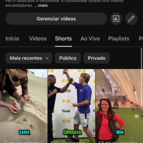 Canal do YouTube 965 inscritos