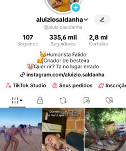 Conta TikTok com 335k e 2.8milhoes de likes