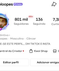Conta Kwai 800K Seguidores e 7 milhões de curtidas