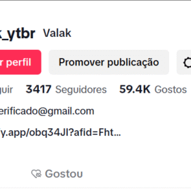 Conta tiktok seguidores organicos criada a menos de 30 dias  3417 Seguidores