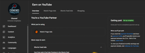 Canal Espanhol 3,9k de Inscritos Monetizado - Histórias - Imagem 2