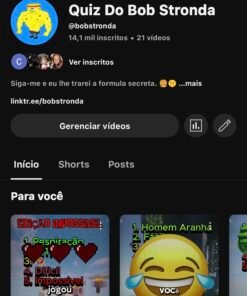 canal com 14 mil inscritos Bobstronda