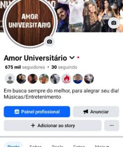 Página Facebook com 675 mil seguidores monetizada