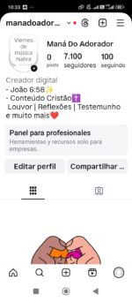 Mana do Adorador Conta 7k seguidores 100% orgânicos.