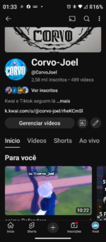 Canal Corvo-joel 2,58 mil inscritos