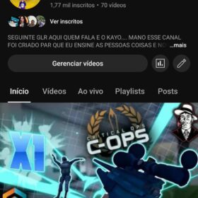 Canal do YouTube com 1.770 inscritos