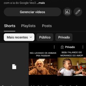 Canal YouTube com 308 inscritos