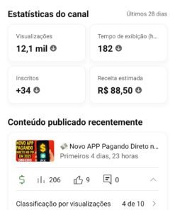 Canal do YouTube monetizado 24,7 mil inscritos