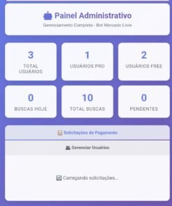 Plataforma de Negócios: Bot WhatsApp com IA, Painel de Gestão Web e Sistema de Renda para Mercado Livre.