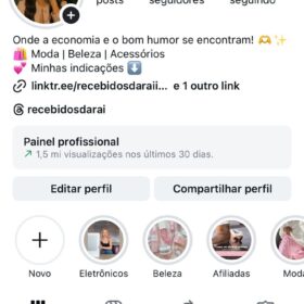 Instagram achadinhos de moda, beleza, crescimento 100% orgânico, 99% público feminino com 15.900 seguidores