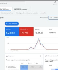 Conta Google ADS +1.6k gasto + Merchan + Loja Shopify