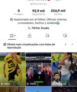 Conta de futebol em espanhol monetizado, com 92,9mil seguidores, 700 Reais.