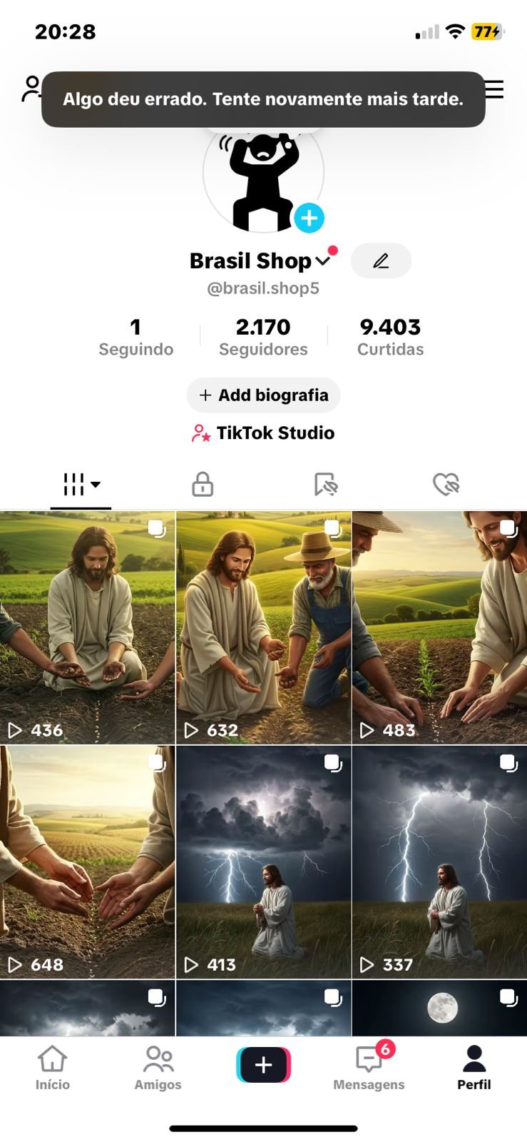 conta tiktok 2k seguidores