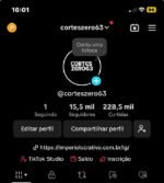Conta do tik tok monetiza com 15 mil seguidores