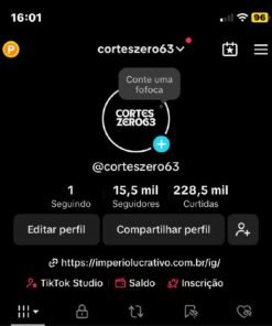Conta do tik tok monetiza com 15 mil seguidores