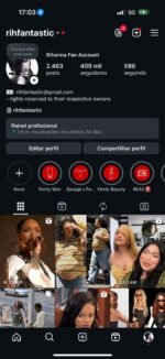 Pagina Instagram +410k (Fan Club Rihanna, Engajado)