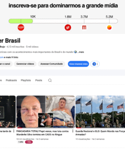 Canal YouTube de Notícias (Monetizado) 4,12 mil inscritos