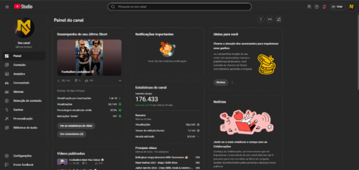 CANAL DE FUTEBOL COM 176K DE INSCRITOS MONETIZADO!!!