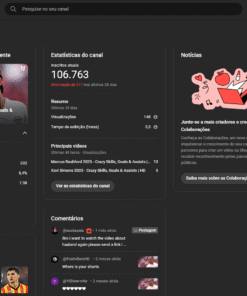 CANAL DE FUTEBOL 106K DE INSCRITOS COM MUITO POTENCIAL! NÃO MONETIZADO