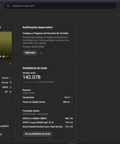 Canal Youtube com +140 Mil Inscritos Monetizado