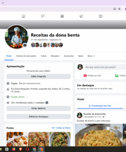 pagina Facebook de receitas barata com 27 mil seguidores