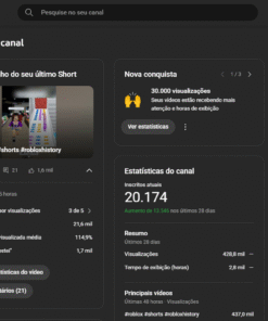 Canal Youtube com 24,2 mil inscritos