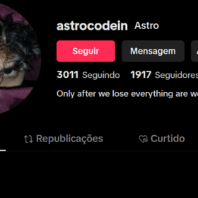 Conta tiktok 3011 Seguindo 1917 Seguidores 1965 Curtidas