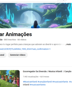 Conta do Youtube com 865 inscritos