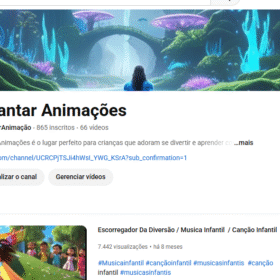Conta do Youtube com 865 inscritos