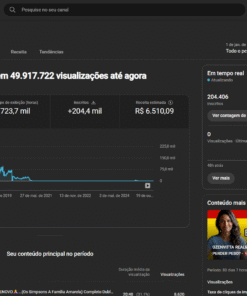 Canal Youtube 204.000 mil Inscritos quase 50 Milhões de Visualizações ao todo, Publico Brasileiro, Placa disponível para resgate