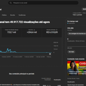 Canal Youtube 204.000 mil Inscritos quase 50 Milhões de Visualizações ao todo, Publico Brasileiro, Placa disponível para resgate