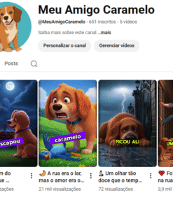 Canal “Caramelo” — 650 inscritos | 34.000 views em 28 dias | Shorts de histórias emocionantes com IA | Pronto para monetizar 💰