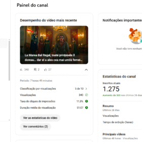 Canal youtube com 1,27 mil inscritos na Romênia não monetizado, vídeos longos