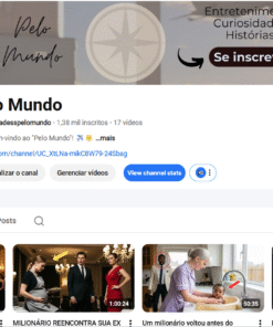 Canal Youtube - 1.388k de inscritos - Entretenimento