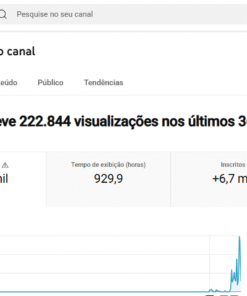 CANAL YOUTUBE 7K DE INSCRITOS BEM ENGAJADO 223K DE VIEWS
