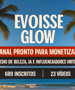 Canal Youtube “Evolisse Glow” com 808 Inscritos — Beleza, IA e Modelos Virtuais (Pronto para Monetizar)